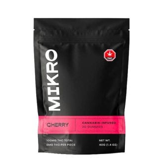 Mikro THC Cherry Gummies 100mg THC of Doobdasher, Canada