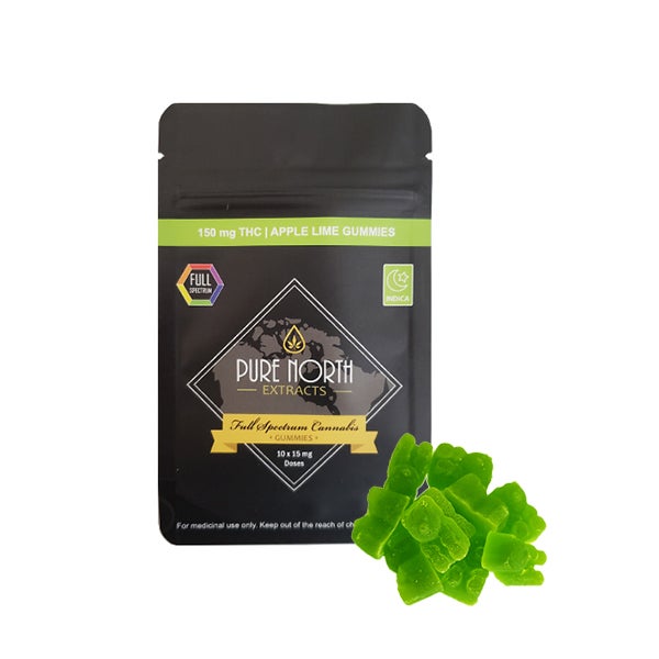 PNE Full Spectrum Gummies - INDICA/Apple Lime - 150mg THC