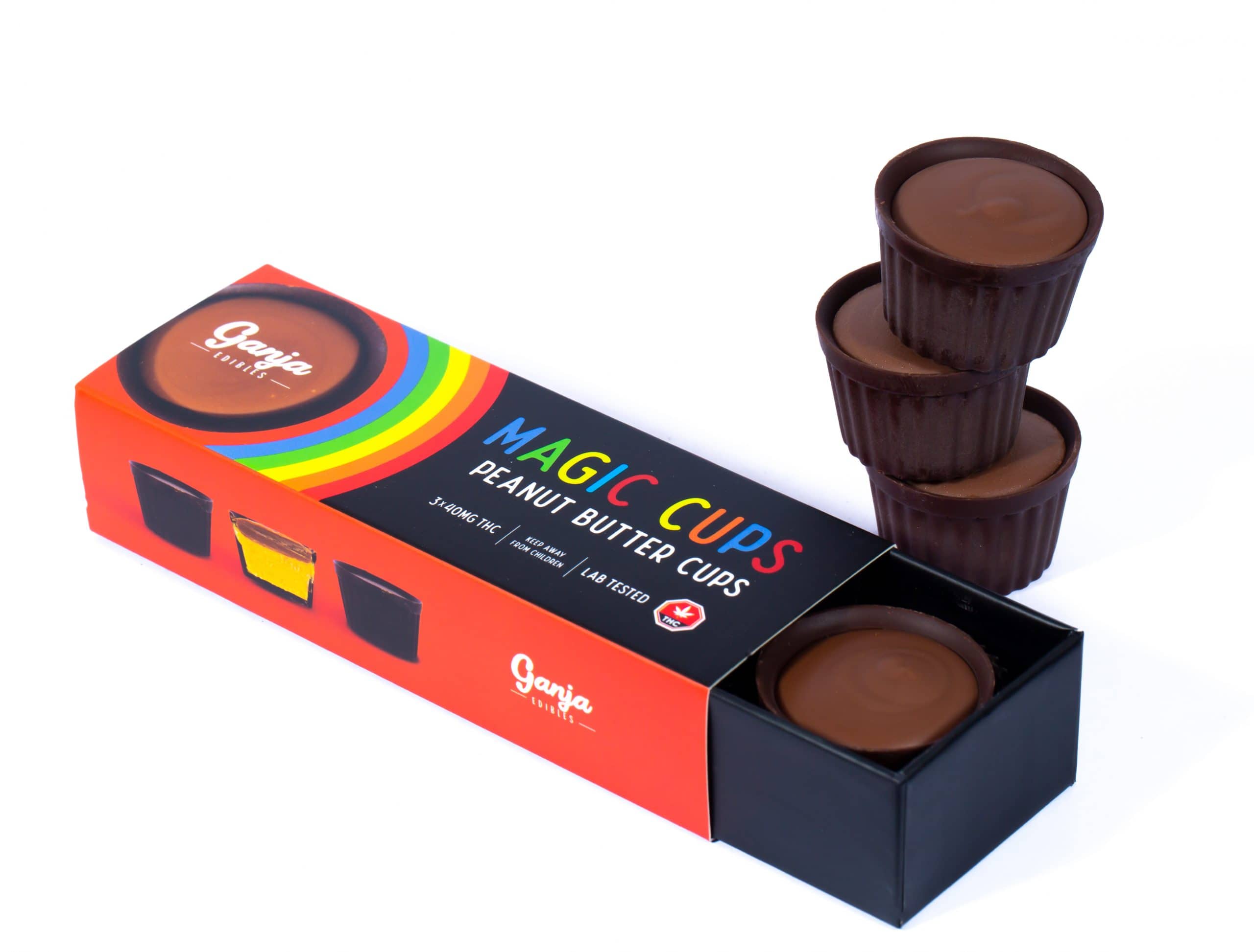 Ganja Edibles Peanut Butter Cup 3x40 (120mg THC) Weed of Doobdasher